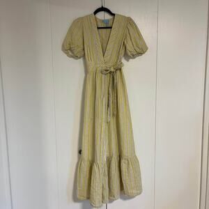 Draper James Yellow Striped Maxi Dress XS